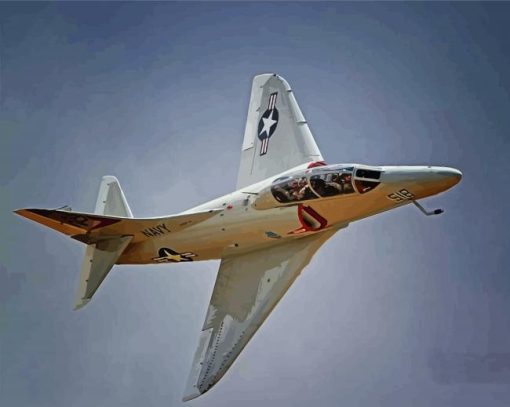 Navy Douglas A4 Skyhawk In Flight Diamond Painting