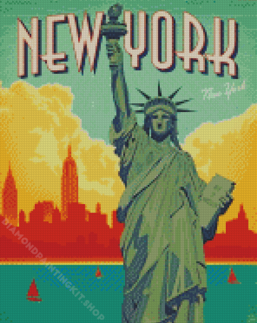 New York Vintage Poster Diamond Painting