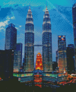 Petronas Twin Towers Malaysia Diamond Painting