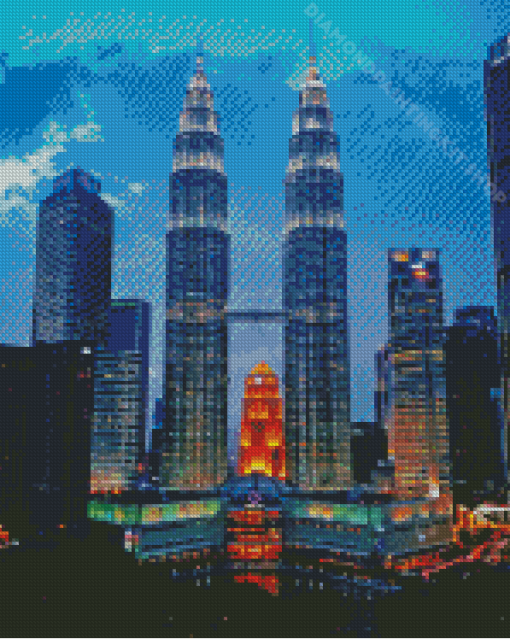 Petronas Twin Towers Malaysia Diamond Painting