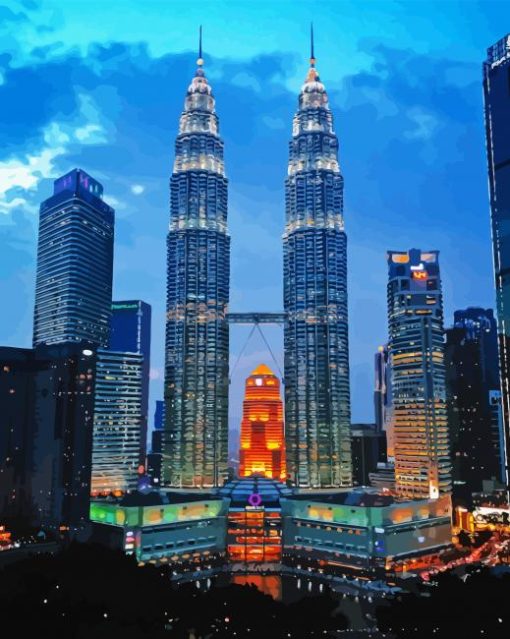 Petronas Twin Towers Malaysia Diamond Painting