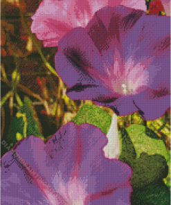 Pink And Purple Flowers Diamond Painting