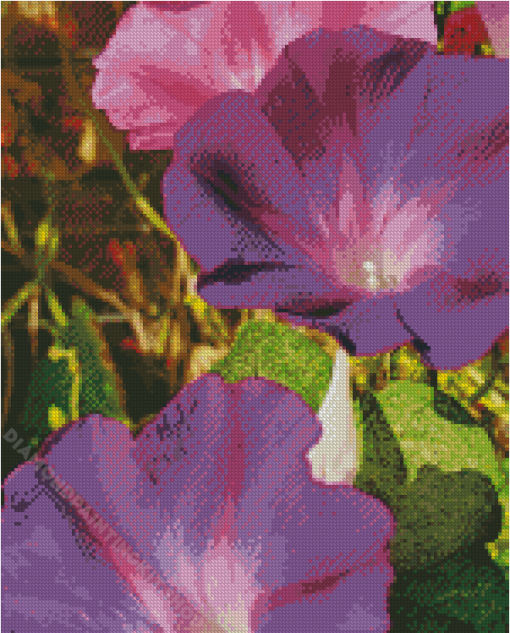 Pink And Purple Flowers Diamond Painting