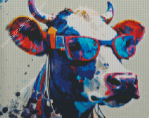 Pop Art Cow Diamond Painting