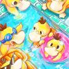 Psyducks In The Pool Art Diamond Painting