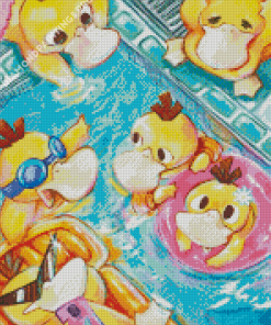 Psyducks In The Pool Art Diamond Painting