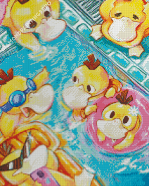 Psyducks In The Pool Art Diamond Painting