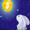 Rabbit And The Moon Diamond Painting