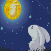 Rabbit And The Moon Diamond Painting