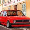 Red Antique Golf 1 Car Diamond Painting