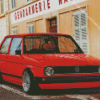 Red Antique Golf 1 Car Diamond Painting