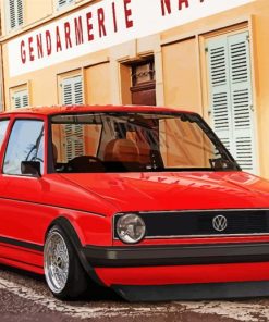 Red Antique Golf 1 Car Diamond Painting