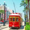 Red Tram In New Orleans Diamond Painting