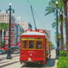 Red Tram In New Orleans Diamond Painting