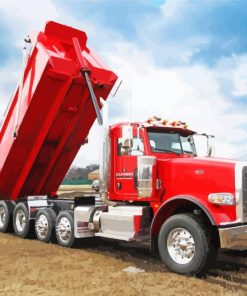 Red Dump Truck Diamond Painting