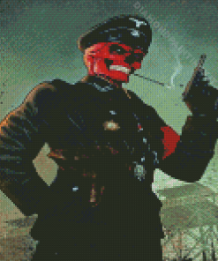 Red Skull Diamond Painting