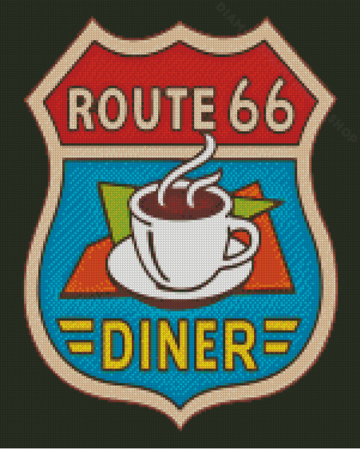 Retro Route 66 Poster Diamond Painting