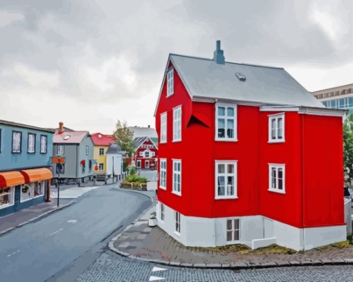 Reykjavik Houses Diamond Painting