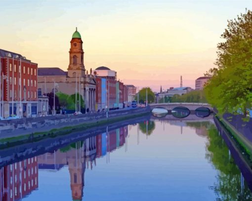 River Liffey Dublin Republic Of Ireland Diamond Painting