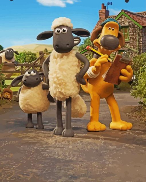 Shaun The Sheep Animation Poster Diamond Painting