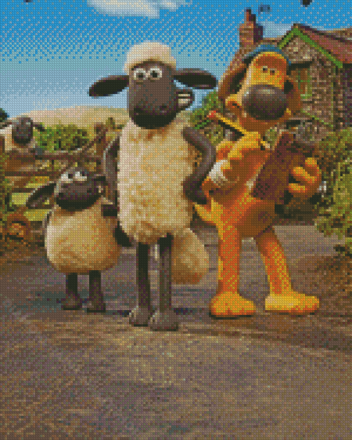 Shaun The Sheep Animation Poster Diamond Painting