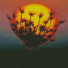 Sunset Dandelion Plant Diamond Painting