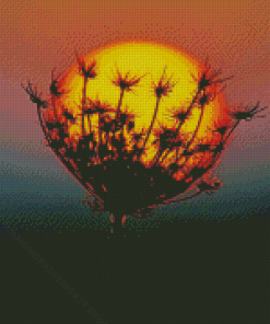 Sunset Dandelion Plant Diamond Painting