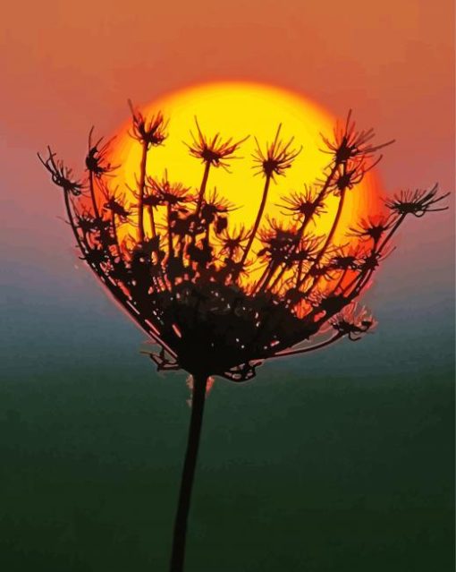 Sunset Dandelion Plant Diamond Painting