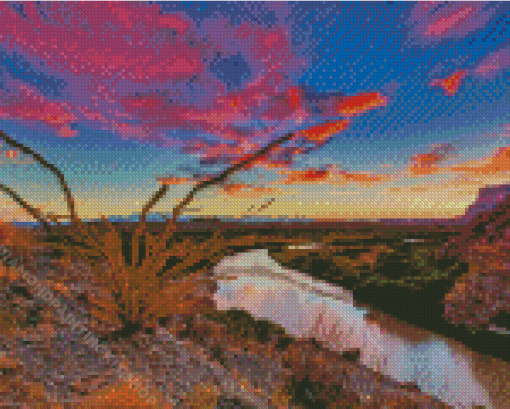 Sunset Over Big Bend National Park Diamond Painting