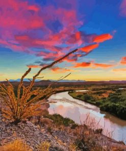 Sunset Over Big Bend National Park Diamond Painting