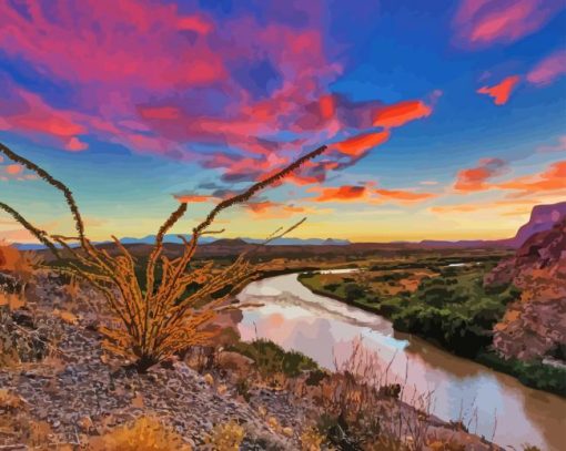 Sunset Over Big Bend National Park Diamond Painting