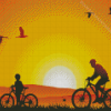 Sunset Bicycle Tour Silhouette Diamond Painting