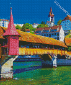 Switzerland Spreuer Bridge Diamond Painting