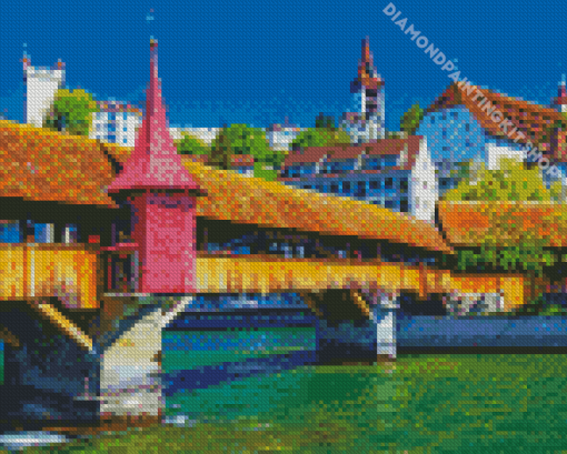 Switzerland Spreuer Bridge Diamond Painting