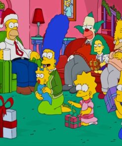 The Simpsons With Christmas Gifts Diamond Painting