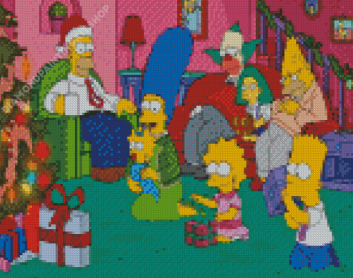 The Simpsons With Christmas Gifts Diamond Painting