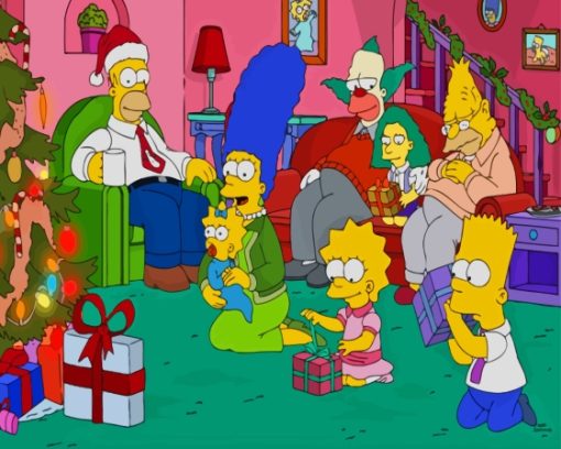 The Simpsons With Christmas Gifts Diamond Painting