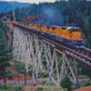 Train On Trestle Diamond Painting