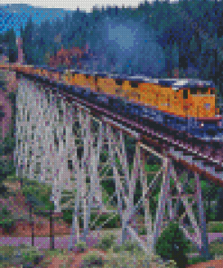 Train On Trestle Diamond Painting