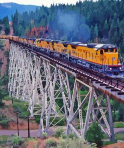 Train On Trestle Diamond Painting