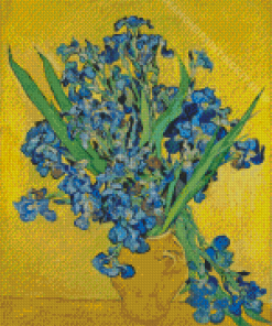 Van Gogh Yellow Vase With Blue Flowers Diamond Painting