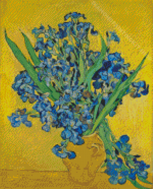 Van Gogh Yellow Vase With Blue Flowers Diamond Painting