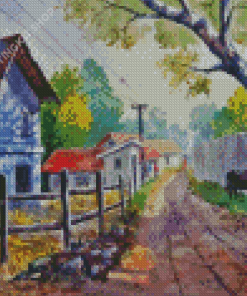 Village Landscape Diamond Painting