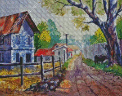 Village Landscape Diamond Painting