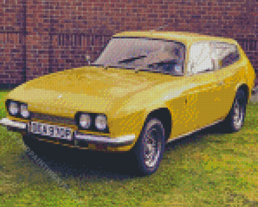 Vintage Yellow Reliant Scimitar Car Diamond Painting