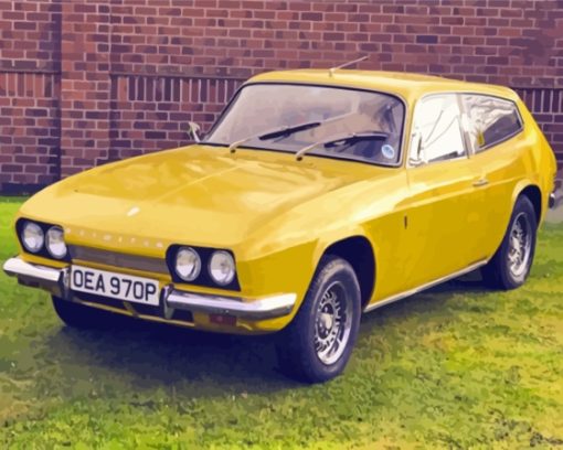 Vintage Yellow Reliant Scimitar Car Diamond Painting