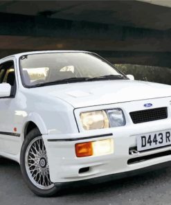 White Ford RS Car Diamond Painting