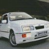 White Ford RS Car Diamond Painting