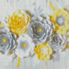 Yellow And Grey Roses Diamond Painting