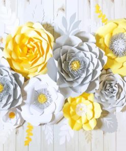 Yellow And Grey Roses Diamond Painting